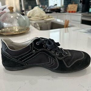 Geox Women's Respira Black Lace-Up suede mesh outdoor comfort Sneaker Shoes 10